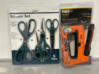 Scissor Set and Klein Tools Cable Stapler