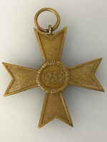 WWII German Helmet, German Iron Cross and Submariner Pin - 4