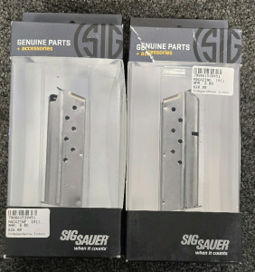 (2) Sight Sauer 9mm 1911 8rd Magazines New In Box