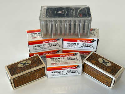 Winchester Wildcat 22 LR, Peter's 22 LR, and Maxi Mag 22 WMR