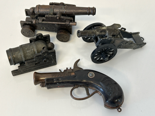Miniature Brass Canons and Mini Collector Gun