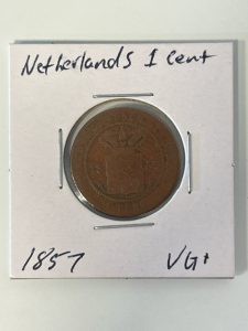 1857 Netherlands Cent Coin