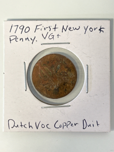 1790 First New York Penny VG+