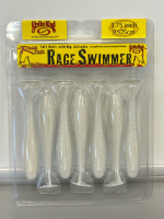 Strike King Rage Swimmer Soft Baits, and Box Of Danielson Baitholder Hooks Snelled (24 Pack) - 5