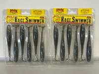 Strike King Rage Swimmer Soft Baits, Sinkers (3/4 Oz) and R&aacute;pala Original Lures - 5
