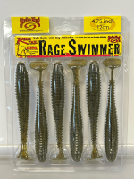 Strike King Rage Swimmer Soft Baits, and Box Of Danielson Baitholder Hooks Snelled (24 Pack) - 6