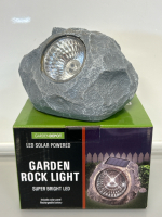 Pair Of Garden Depot LED Solar Powered Garden Rock Lights - 2
