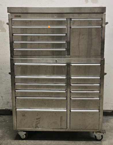 CSPS (2) Piece Rolling Tool Box- 19 Drawer Unit