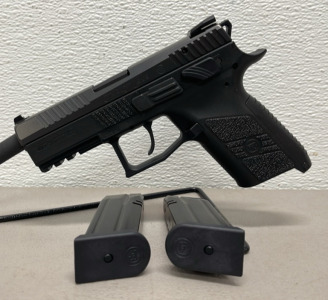 CZ Model P-07 9mm Caliber, Semi Automatic Pistol W/ Original Hardcase, Extra Magazine, And Extra Grips