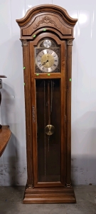 (1) Ridgeway Tempus Fugit Grandfather Clock - w/ Key