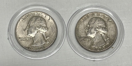(2) 1964 90% Silver Washington Quarters