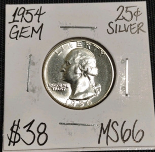 1954 MS66 Gem Silver Washington Quarter