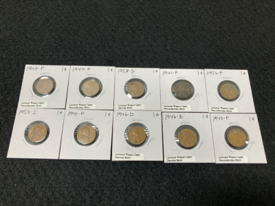 (10) 1940-1958 Wheat Pennies Minted