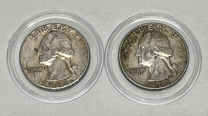(2) 1963 90% Silver Washington Quarters