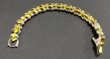 8" Gold & Silver Toned Dragon Chain Bracelet