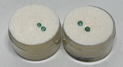 (4) 2.5mm/3mm Round Cut And Faceted Emeralds Gemstones
