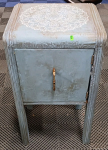 (1) Distressed Blue Wooden Cabinet