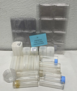 (25) Assorted Coin Tubes And Holders