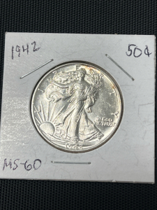 (1) Standing Liberty Half Dollar 1942- MS-60