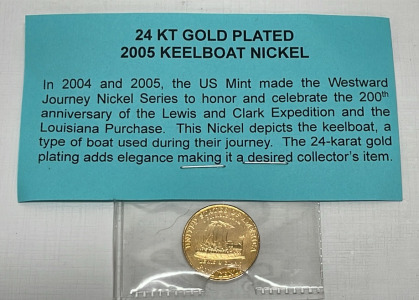 2005 24k Gold Plated Keelboat Nickel