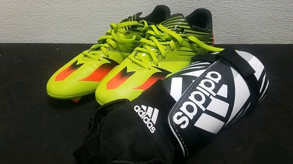 Adidas Green/Black Kleets-Size 12 w/ Shin Gaurds