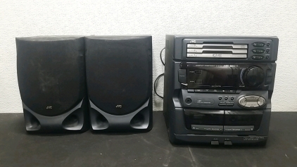 (2) JVC Stereo Speakers w/ (1) JVC Compact Component System