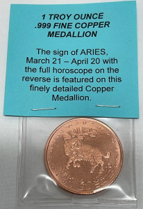 1 Troy Ounce .999 Fine Copper Medallion (Sleeved)