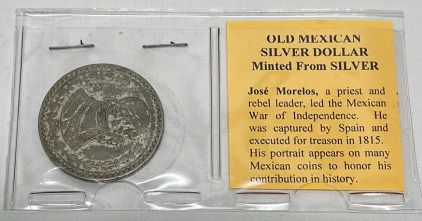 1961 Old Mexican Silver Dollar Coin (Sleeved)