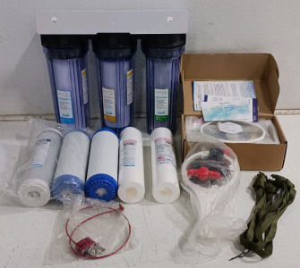 (1) 3-Stage Water Filtration System w/ Replacement Filters & Accessories
