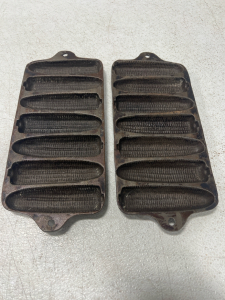 (2) Cast Iron Corn Dog Trays Made In China
