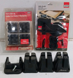 (8) Woodworking Tools - (2) Bessey Clamps (1) Rail & Stile Jig (5) Rockler Clamp Blocks