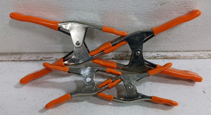 (4) Quick Grip Essentials - (2) Large Metal Spring Clamps (2) Small Metal Spring Clamps - Orange Handle