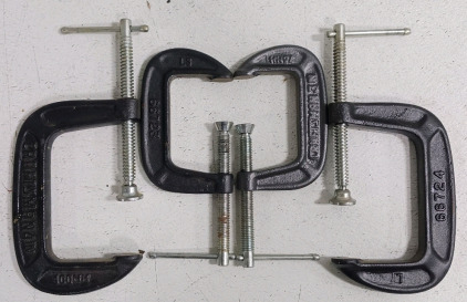 (4) Heavy-Duty Craftsman C-Clamps - (2) Larger (2) Smaller