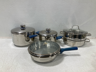 (4) Pots For Double Boiling & Steaming