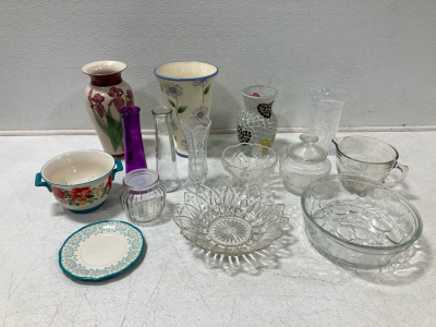 Glass Vases, Bowls, Containers & More