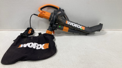 WORX WG505 Trivac 12 Amp 3-in-1 Electric Leaf Blower/Leaf Vacuum/Mulcher
