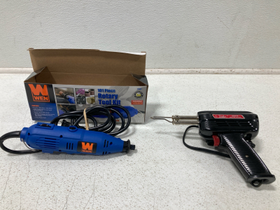 (1) Weller Soldering Gun, (1) Wen Rotary Tool