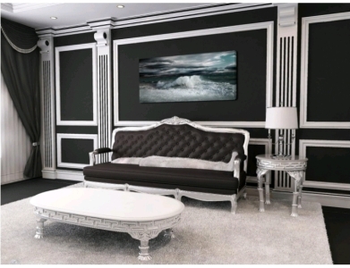 (1) Ocean Storm Waves Canvas Art - 30"x60"