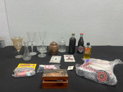 (2) Vintage Coca Cola Cans (2) Ceramix Light Switch Covers (1) American Flag Pin and More!
