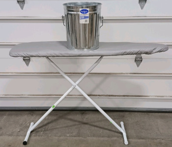 (2) Ironing Board & Galvanized Steel Bucket - (1) Folding Ironing Board (1) NorWesCo 5-Gallon Bucket