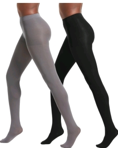 (5) No Nonsense Super Opaque Control Top Tights - Size S/M