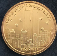 September 11th Silver Memorial Coin .999 Fine Silver- Authenticated - 2