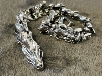 8.5" Silver Toned Dragon Bracelet - 2
