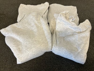 (4) Light Grey Hoodie Sweaters