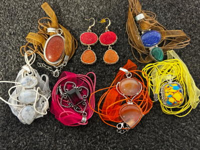Gem Necklaces, And Earrings
