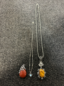Tiger Eye Necklace, And Stone Necklaces