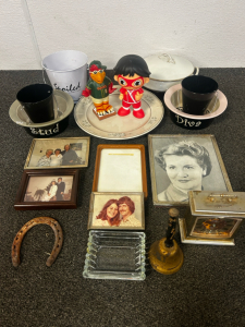 Picture Frames, Dog Bowls, And Assorted Kitchen Ware