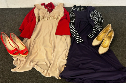 Dress, Cover Overs, And Heels, Different Sizes