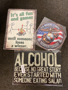 (3) Assorted Metal Signs
