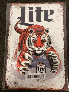 Miller Lite Tiger Metal Sign
